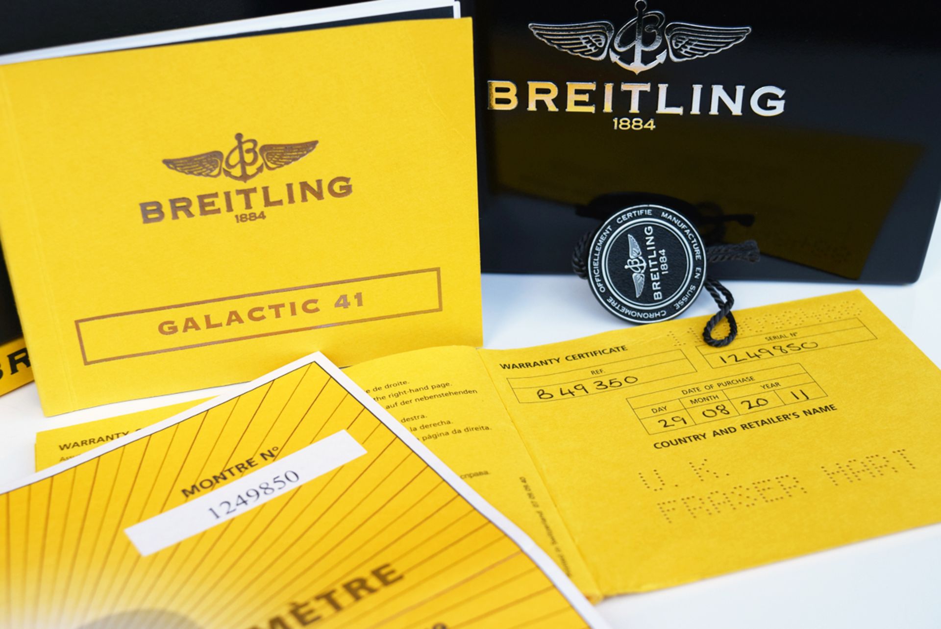 BREITLING - 18K GOLD & STEEL GALACTIC 41 (B49350) / BLACK DIAL - Image 8 of 12