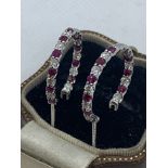 FINE 18ct GOLD RUBY & DIAMOND EARRINGS