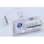 SEALED 12.940CT BLUE STONE (WITH CERTIFICATE CARD MARKED BLUE SAPPHIRE)