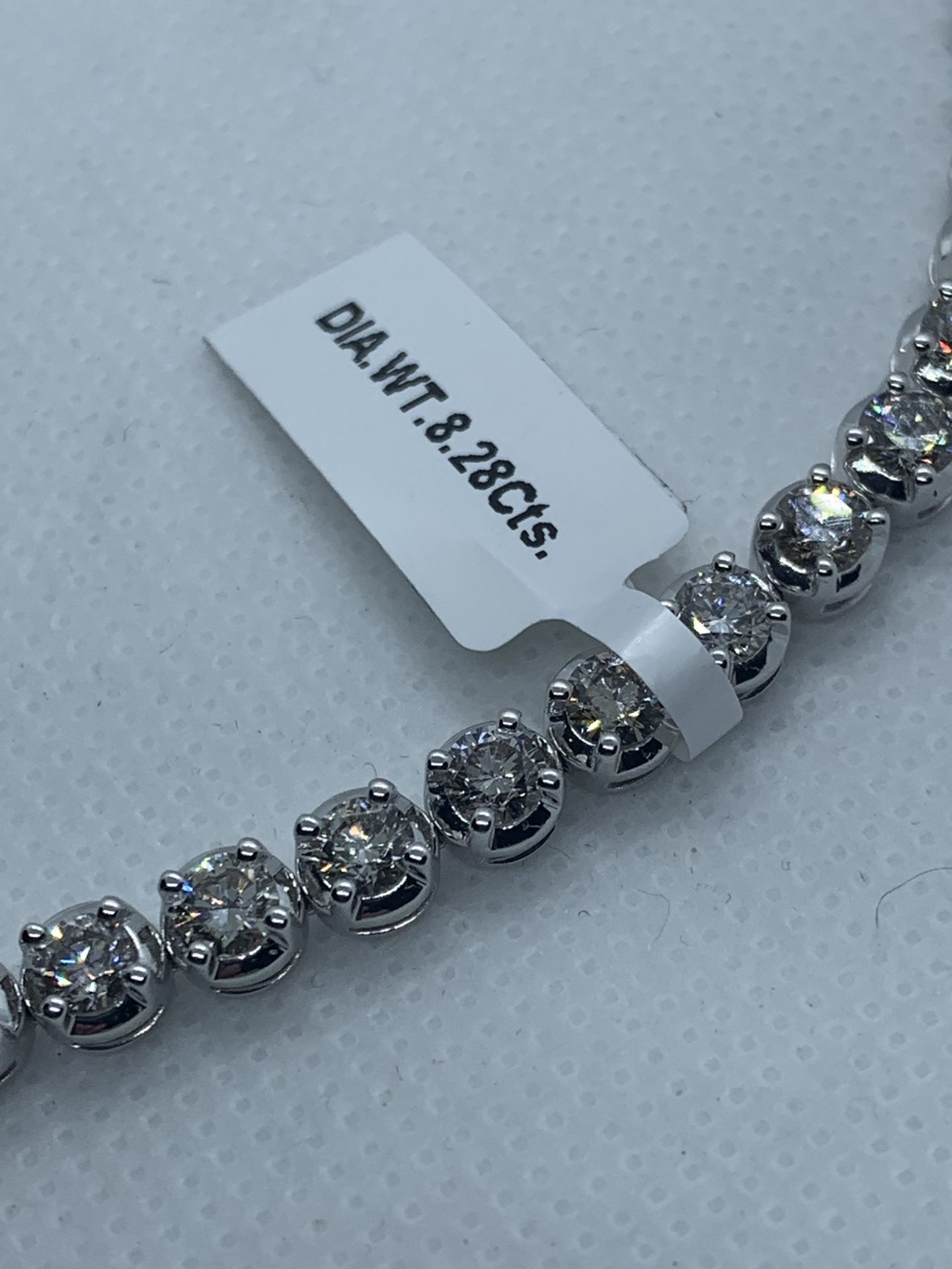 8.28ct DIAMOND TENNIS BRACELET SET IN WHITE GOLD - Image 5 of 5