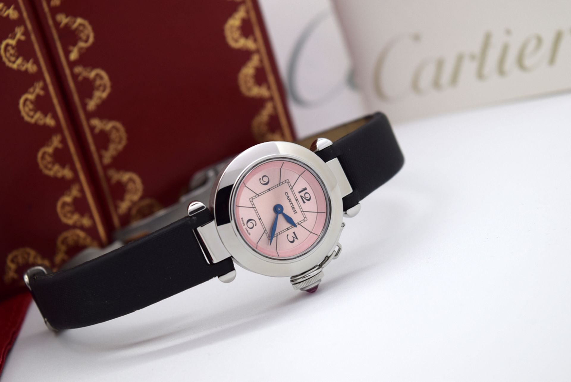 *CARTIER - PASHA / MISS PASHA WITH GORGEOUS PINK DIAL (2973)