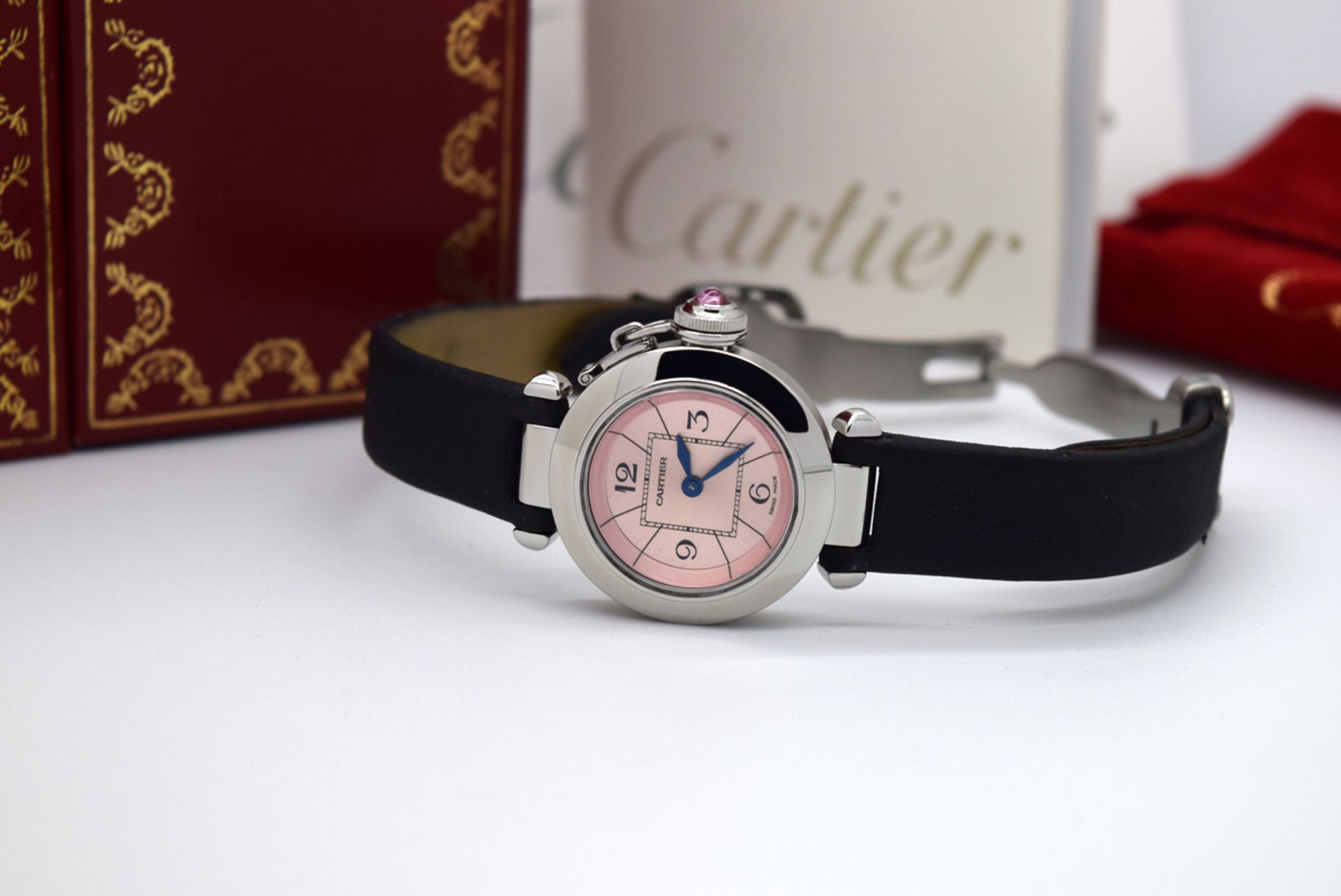 *CARTIER - PASHA / MISS PASHA WITH GORGEOUS PINK DIAL (2973) - Image 12 of 12