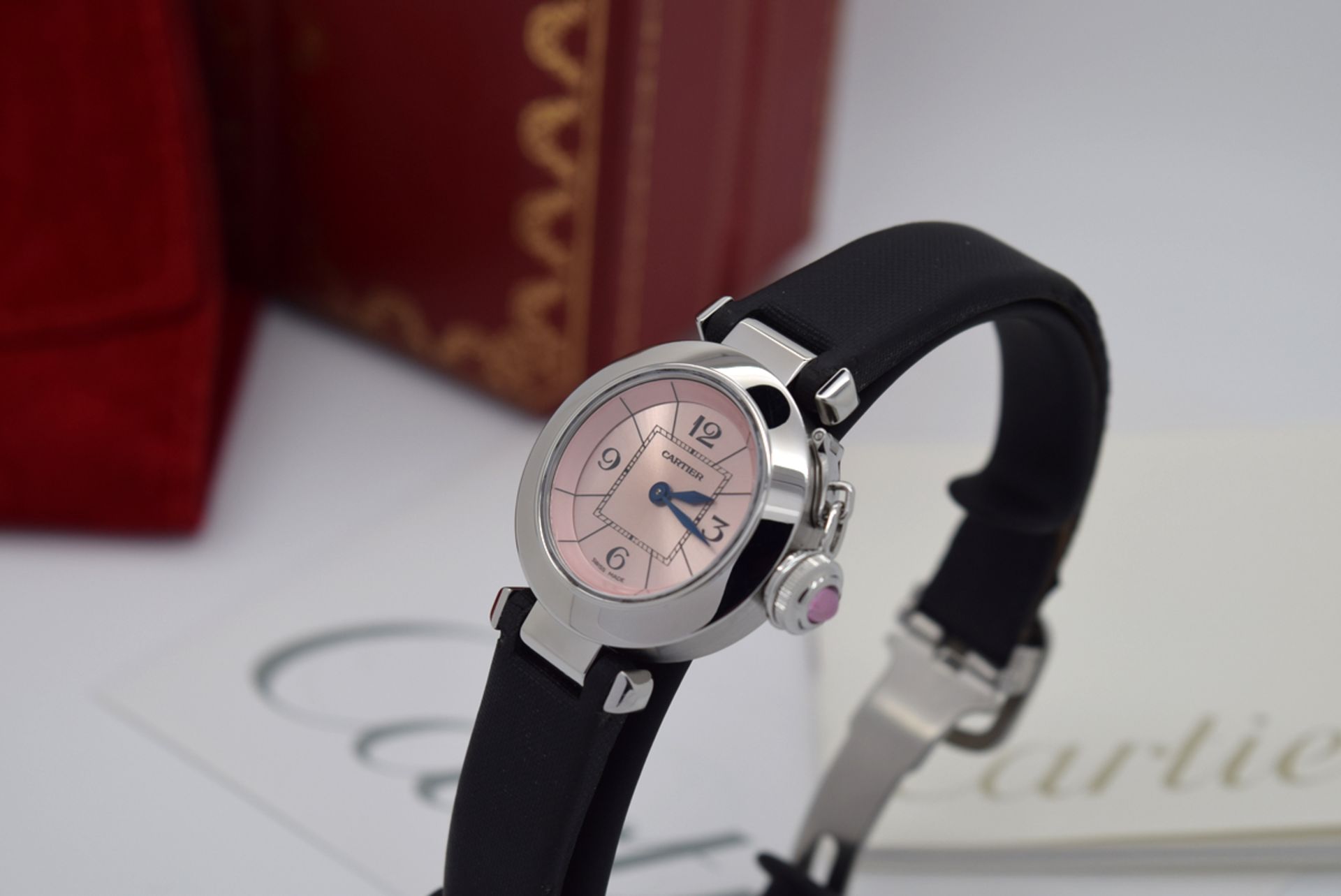 *CARTIER - PASHA / MISS PASHA WITH GORGEOUS PINK DIAL (2973) - Image 2 of 12