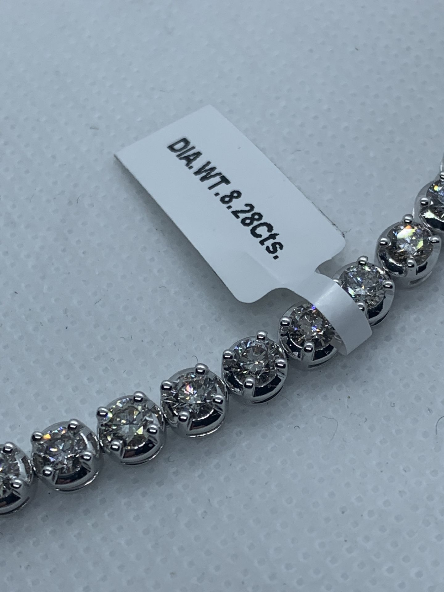 8.28ct DIAMOND TENNIS BRACELET SET IN WHITE GOLD - Image 3 of 5