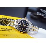 BREITLING - 18K GOLD & STEEL GALACTIC 41 (B49350) / BLACK DIAL