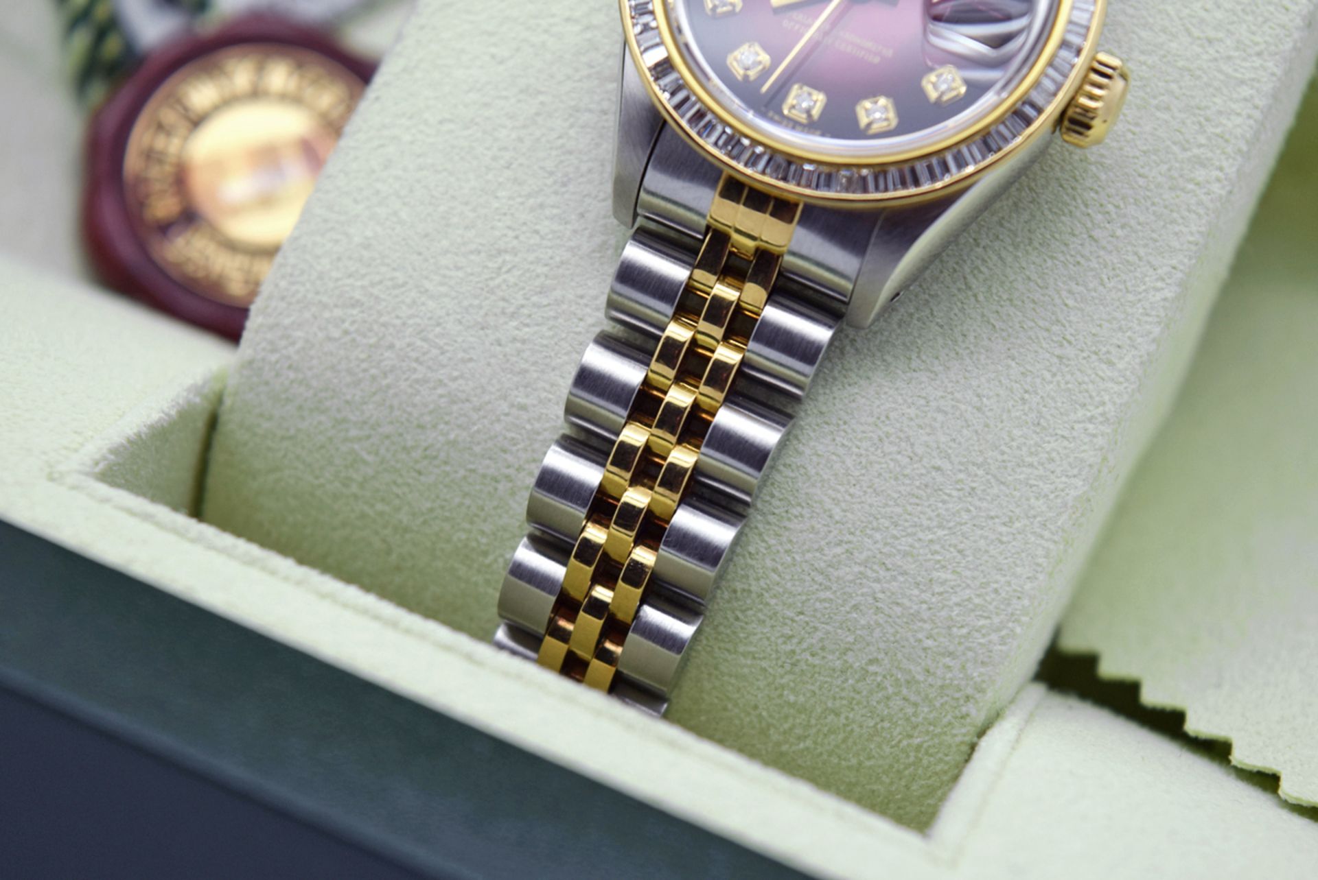 *STUNNING* ROLEX DATEJUST 18K Gold & Stainless Steel - Baguette Diamond Bezel and Diamond Dial - Image 9 of 11