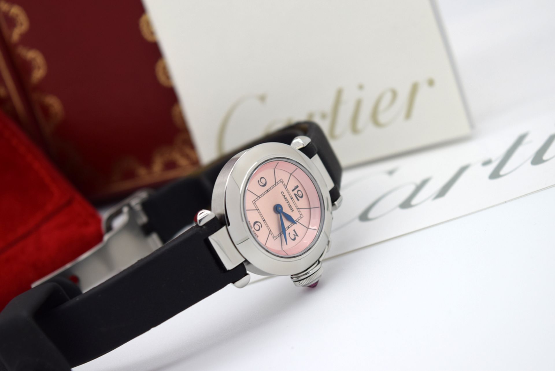 *CARTIER - PASHA / MISS PASHA WITH GORGEOUS PINK DIAL (2973) - Image 7 of 12