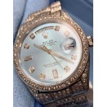 RARE MENS 36MM DAY-DATE, SOLID - DIAMOND/ “SUPER PRESIDENT” WATCH MARKED "ROLEX"