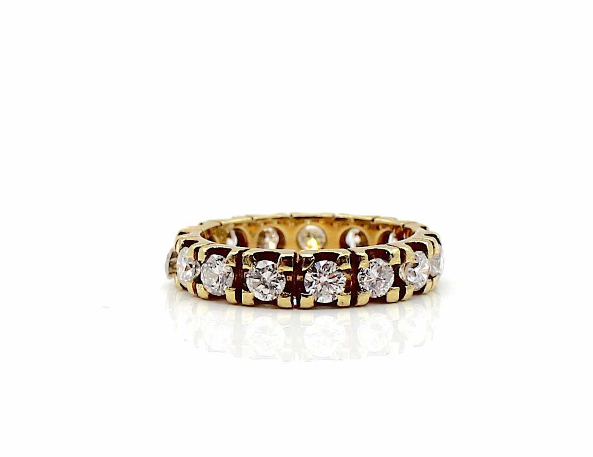 Memory Ring 585 Gold mit 15 Brillanten ca. 1,95 ct, 4,9 g, Gr. 55