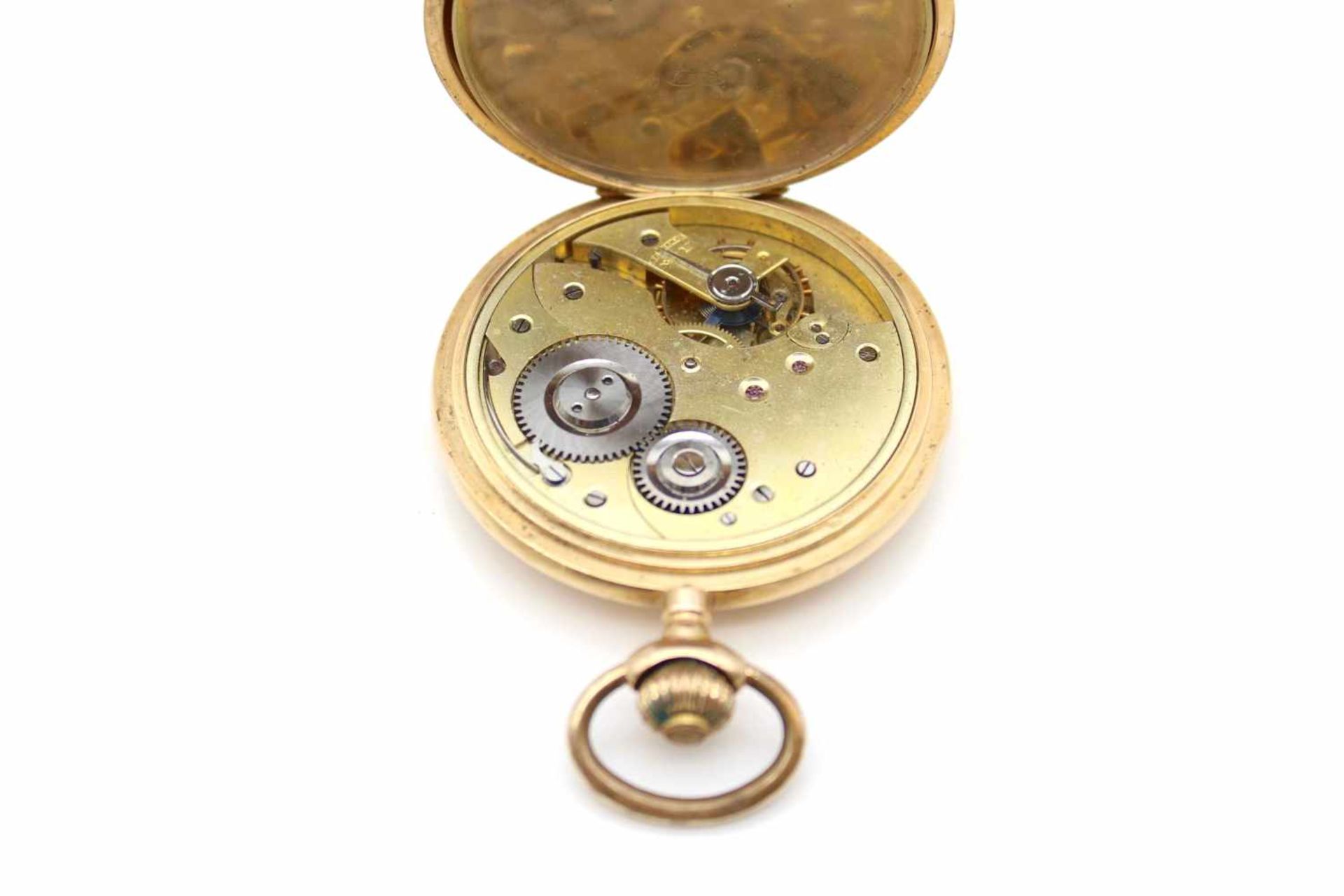 Taschenuhr System Glashütte 3 Deckel in 585 Gold, Gewicht 96 g , Durchmesser ca. 5 cm. Die Uhr ist - Bild 3 aus 4