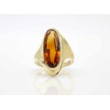 Ring of 585 gold with a citrine.Weight 6 g, size 51- - -15.00 % buyer's premium on the hammer