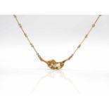 Lapponia necklace made of 585 gold with a citrine.Weight 10.2 g, chain length without middle section