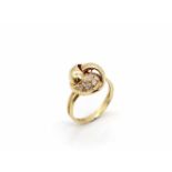 Ring made of 585 gold with 7 diamonds, total approx. 0.18 ct in high quality.Weight 3.7 g, size