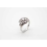 Ring in 585 white gold with brilliants, total approx. 1.13 ct in medium quality.Weight 6.6 g, size