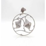 Pendant tested for 750 white gold with approx. 815 brilliants, total approx. 6.5 ct in high to