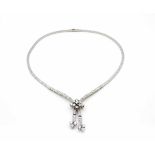 750 white gold necklace with 53 brilliant-cut diamonds and 6 diamonds (from 0.17 ct to 0.035 ct),