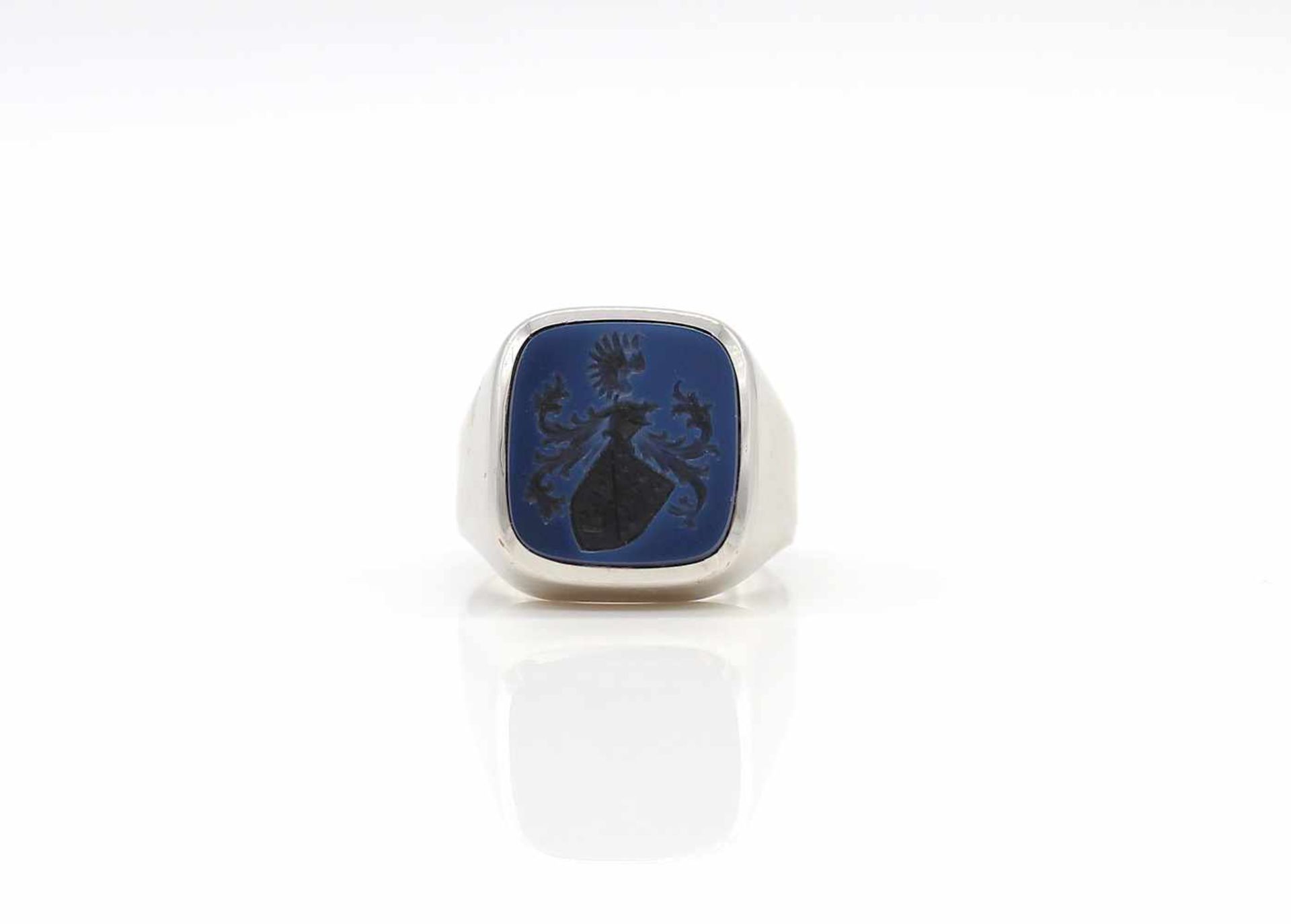 Signet ring made of 333 white gold with a Lagenstein.Weight 5.7 g, size 57- - -15.00 % buyer's - Bild 3 aus 3