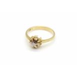 Ring made of 585 gold with one brilliant, approx. 0.12 ct in medium quality.Weight 3.8 g, size 55- -