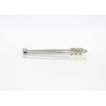 Needle made of 950 platinum with 3 brilliants, total approx. 0.20 ct in high quality.Weight 4.6 g,