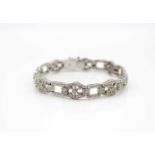 Bracelet made of 750 white gold with various brilliants ( 2 diamonds ), total approx. 2.7 ct in