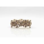 Bracelet tested for silver/gilt with rose-cut diamonds, total approx. 0.50 ct. 8 stones missing.