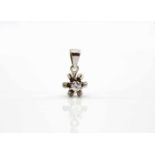 Pendant in 585 white gold with one brilliant, approx. 0.15 ct in medium quality.Weight 1,3 g- - -