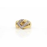 Ring made of 750 gold with 12 brilliants total approx. 0.30 ct in high to medium quality. Weight 6.6