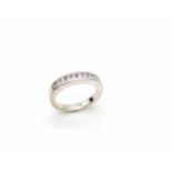 Ring in 750 white gold with 10 brilliants, total approx. 0.35 ct in high quality.Weight 5.7 g,