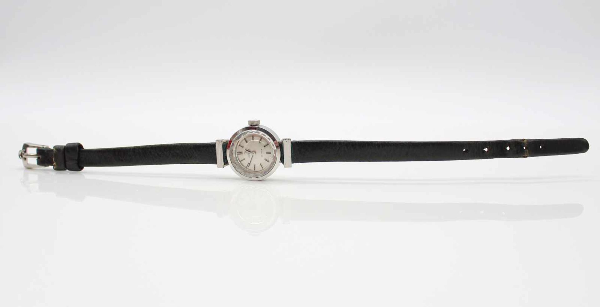 Ladies wristwatch, 70's, Omega steel / gold plated, manual winding, No. 28510/93 with leather strap. - Bild 3 aus 4