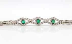 Bracelet in 585 white gold with diamonds of high purity and colour, total approx. 1.44 ct and 3