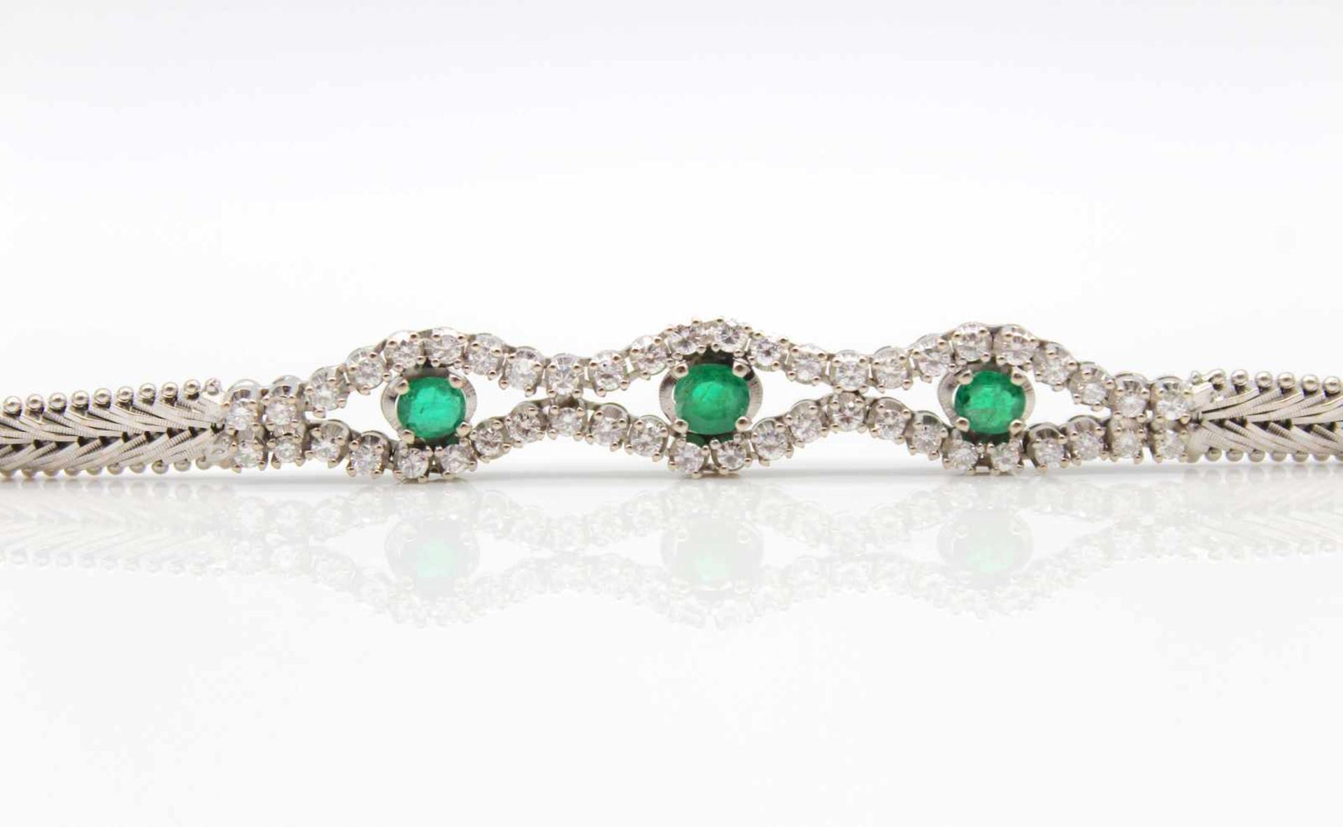 Bracelet in 585 white gold with diamonds of high purity and colour, total approx. 1.44 ct and 3