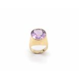 Ring of 585 gold with an amethyst, Weight 12 g, size 50Ring aus 585er Gold mit einem Amethyst,