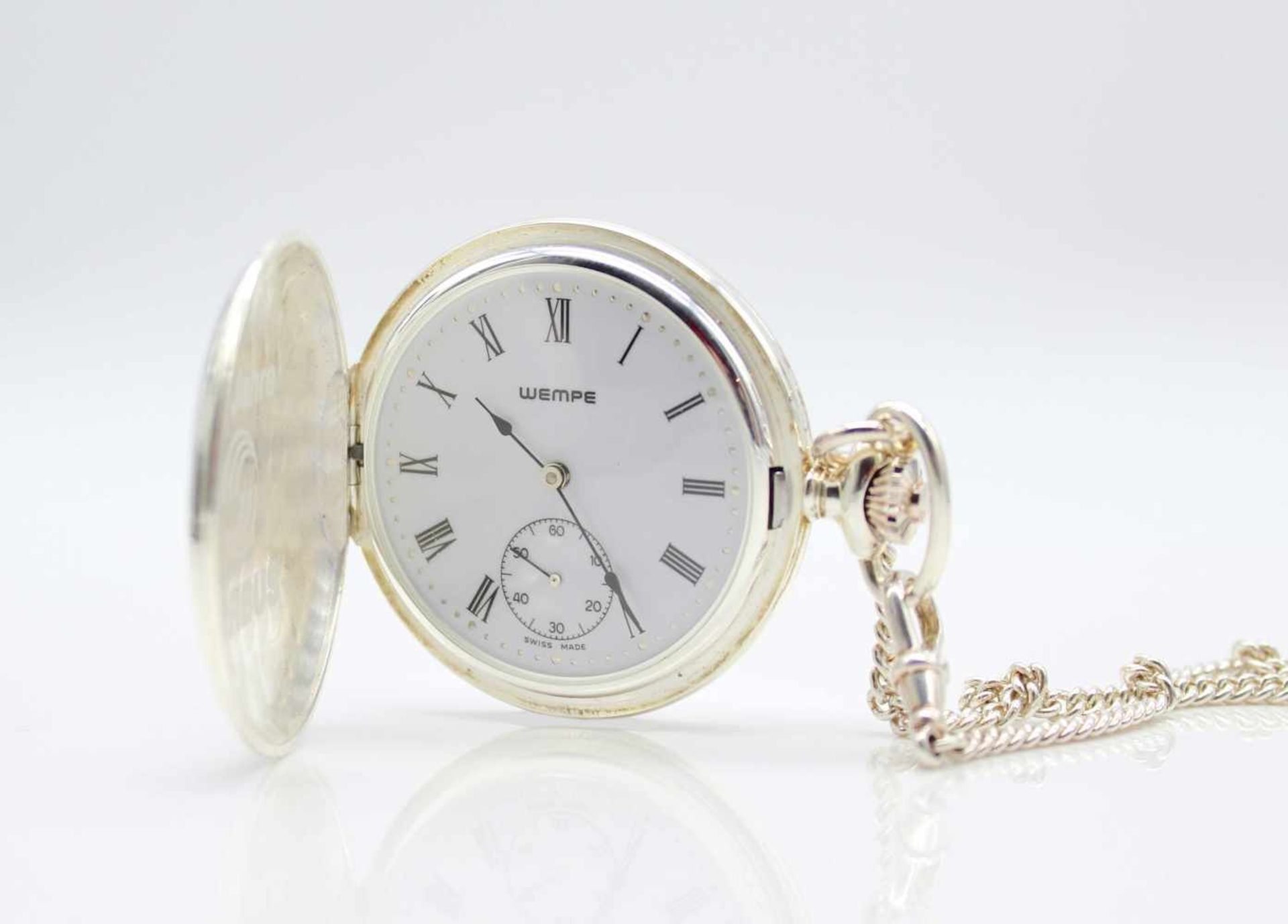 Pocket watch with chain by Wempe, No. FCZZ 0015, made of 925 silver with engraving 25 years - Bild 2 aus 5