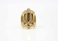 Ring made of 750 gold with 22 diamonds total, approx. 0.50 ct, Weight 11.8 g, size 51Ring aus