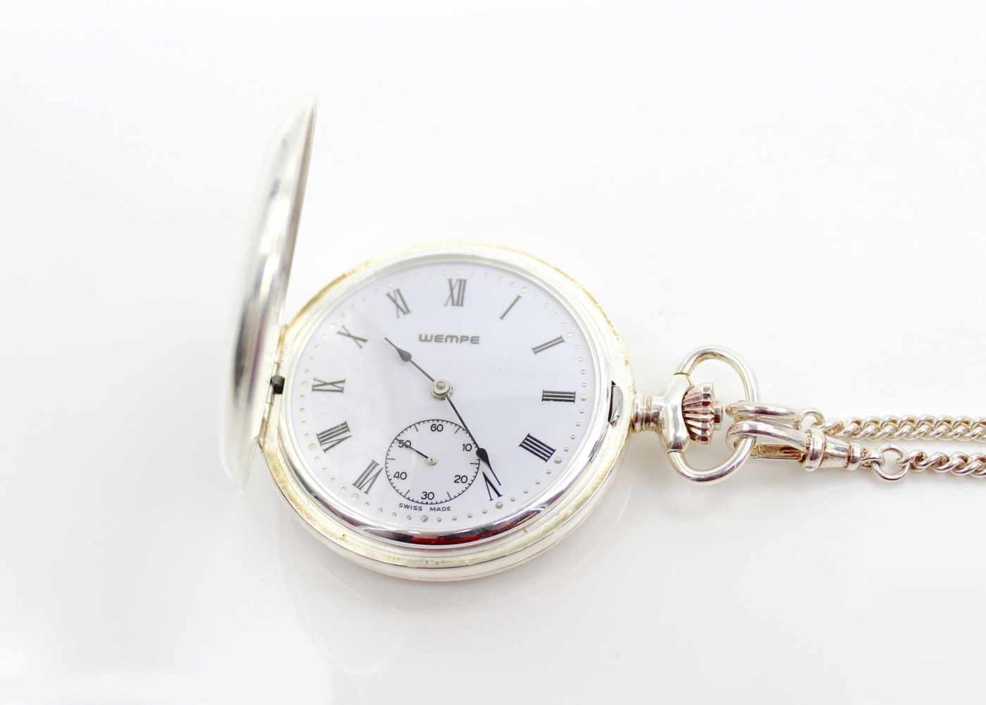 Pocket watch with chain by Wempe, No. FCZZ 0015, made of 925 silver with engraving 25 years - Bild 5 aus 5