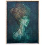 Donald Cammell (Scottish 1934-1996) - Head & Shoulder Portrait of a Young Lady - indistinctly signed