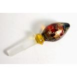 A ruby Art Glass bottle stopper with gilt decoration, 15cms (6ins) high.