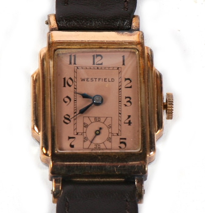 A gentleman's Westfield wrist watch with Arabic numerals and subsidiary seconds dial, 2.5cms (