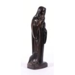 A religious rosewood figural carving depicting St Christopher, 33cms (13ins) high.