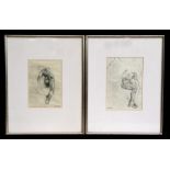 john Murphy-woolford (modern British) - two nude studies, signed, a pencil sketch, framed &