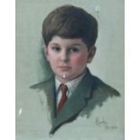 20th century school - Portrait of a Young Boy - indistinctly signed lower right and dated 1970,