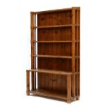 A pine open bookcase, 90cms (35.5ins) wide.