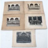Five early 20th century large format military photographs mounted on card to include the 16th