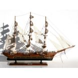 A model of a three-masted ship, 84cms (33ins) long.