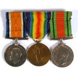 A WW1 & WW2 mounted as worn medal group consisting of the War & Victory medals named to R-22543