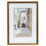 Frank Richards (1863-1935) - Continental Street Scene - signed lower right, watercolour, framed &