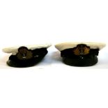 Two Royal Navy officers caps