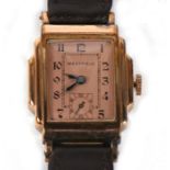 A gentleman's Westfield wrist watch with Arabic numerals and subsidiary seconds dial, 2.5cms (
