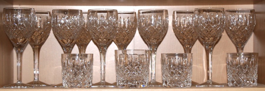 A large quantity of cut glass to include wine glasses, whiskey tumblers and a decanter. - Image 3 of 4