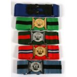 A blue Special Air Service S.A.S. stable belt together with four Botswana Defence Force stable